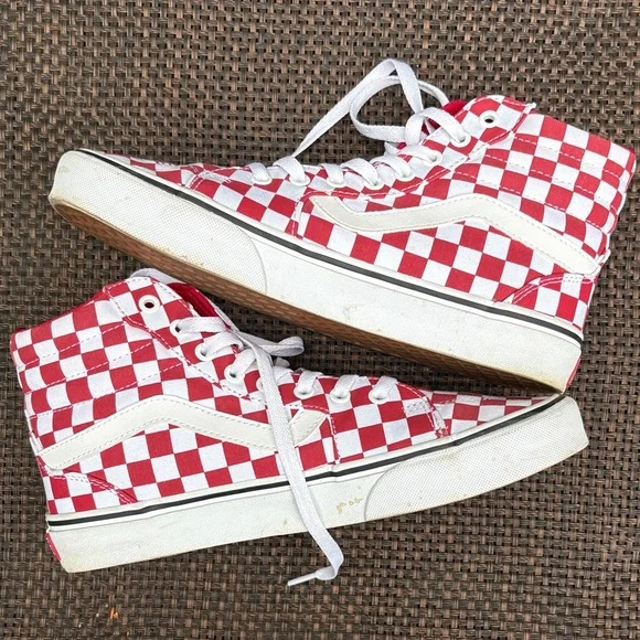 Vans Red and White Checkered High-Tops sz. 9.5 - Picture 9 of 9